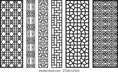 And intricate jali patterns on vertical panels geometric lattice