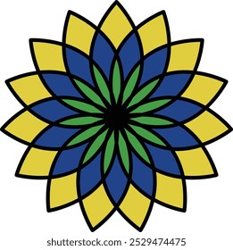 Icono intrincado de Kolam que representa el arte cultural, la tradición y el significado espiritual, perfecto para resaltar ocasiones festivas, celebraciones y rituales religiosos con un hermoso y detallado decorado