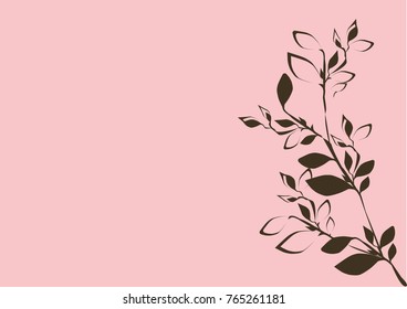 Intricate leafy design on a light pink  backdrop