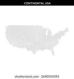 Intricate line design showcasing the outline of the USA.