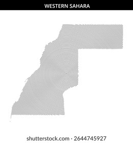 Intricate line patterns illustrating Western Sahara's geography.