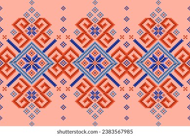 Intricate and lively pixel fabric patterns Combining traditional craftsmanship with modern design aesthetics, designed for fabric patterns, textiles, tile patterns, carpets, ceramics, home decorations