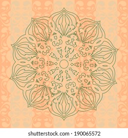 Intricate mandala against seamless background