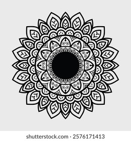 Intricate Mandala Art, Vector Mandala Design, A Beautiful Symmetry of Floral Patterns and Geometric Precision