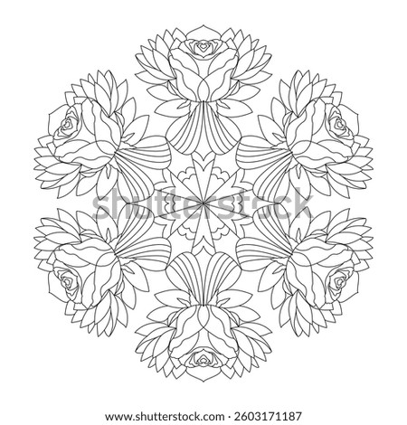 Intricate Mandala of Coloring Book Page. Easy Mandala Coloring Book Pages for Adults to Relax, Experiences Give Relief. Resizeable Vector File