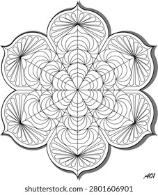 Intricate mandala coloring page