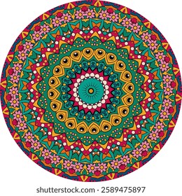 Intricate Mandala Design with Bold Colors