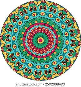 Intricate Mandala Design with Bold Colors