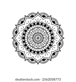 Intricate Mandala Design for Coloring or Decoration