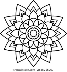 Intricate Mandala Design , Detailed Geometric Pattern for Art and Decoration.