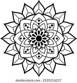 Intricate Mandala Design , Detailed Geometric Pattern for Art and Decoration.