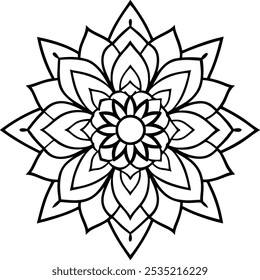 Intricate Mandala Design , Detailed Geometric Pattern for Art and Decoration.