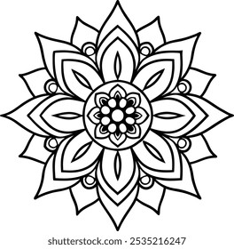 Intricate Mandala Design , Detailed Geometric Pattern for Art and Decoration.