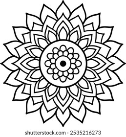 Intricate Mandala Design , Detailed Geometric Pattern for Art and Decoration.