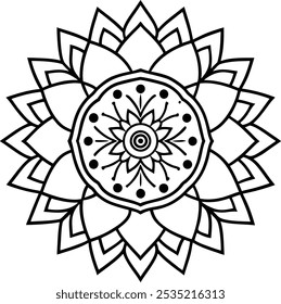 Intricate Mandala Design , Detailed Geometric Pattern for Art and Decoration.