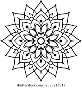 Intricate Mandala Design , Detailed Geometric Pattern for Art and Decoration.