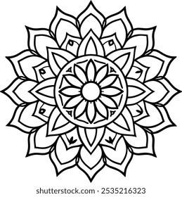 Intricate Mandala Design , Detailed Geometric Pattern for Art and Decoration.