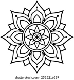 Intricate Mandala Design , Detailed Geometric Pattern for Art and Decoration.