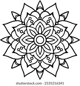 Intricate Mandala Design , Detailed Geometric Pattern for Art and Decoration.