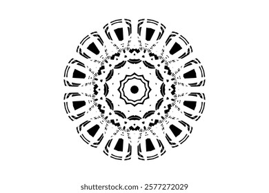 Intricate Mandala Design with Eight Pointed Star and Concentric Geometry	
