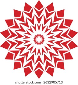Intricate mandala design featuring a complex geometric pattern with floral elements, suitable for coloring pages, backgrounds, or decorative purposes. Created in shades of black, white and CMYK.