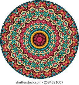 Intricate Mandala Design Featuring Vibrant Colors