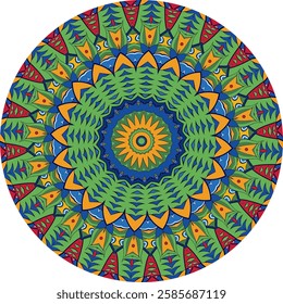 Intricate Mandala Design Featuring Vibrant Colors