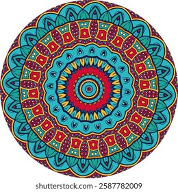 Intricate Mandala Design Featuring Vibrant Colors