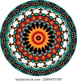 Intricate Mandala Design Featuring Vibrant color Patterns