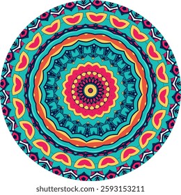 Intricate Mandala Design Featuring Vibrant Colors