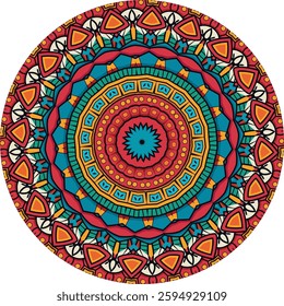 Intricate Mandala Design Featuring Vibrant color Patterns