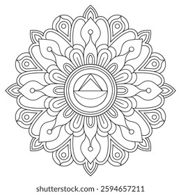 Intricate Mandala Design Floral Geometric Pattern Coloring Page Symmetrical Art