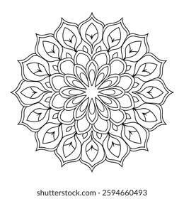 Intricate Mandala Design Floral Geometric Pattern Coloring Page Symmetrical Art