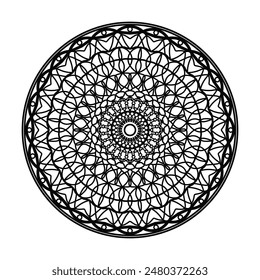 Intricate Mandala Design floral, Symmetrical, and Detailed Art for Coloring, Tattoos, and Digital Use  Perfect for Relaxation and Creativity.