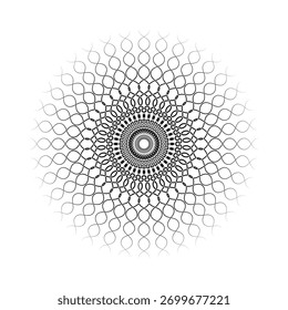 Intricate mandala design with geometric patterns and radial symmetry aesthetic