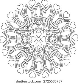  Intricate mandala design with geometric patterns and floral motifs