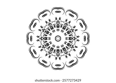 Intricate Mandala Design with Radiating Floral and Geometric Patterns	