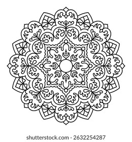 Intricate mandala design for Spiritual, Coloring Pages, Tattoo, colours, flowery, mindfulness, yoga, peaceful and Meditation Posters illustration