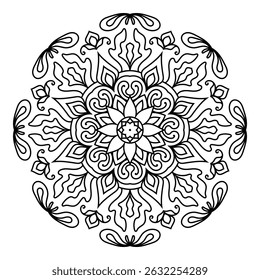 Intricate mandala design for Spiritual, Coloring Pages, Tattoo, colours, flowery, mindfulness, yoga, peaceful and Meditation Posters illustration