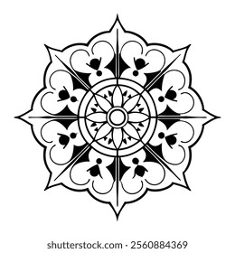 Intricate mandala design vector, perfect for creative projects. Stunning details and patterns ideal for illustrations, decor, and artistic designs.