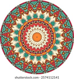 Intricate Mandala Featuring Sunburst Patterns
