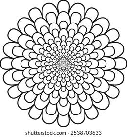 Intricate Mandala Flower Pattern for Coloring and Meditation