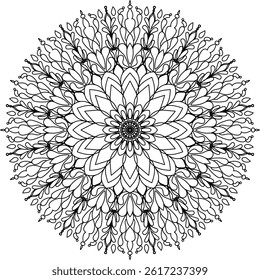 Intricate mandala images with lines that add a natural atmosphere, creating a sense of calm, comfort, and relaxation for the mind. Suitable for decorating places that require simplicity 