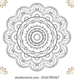 Intricate Mandala Line Art Black and White Masterpiece