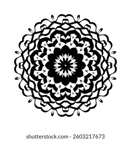 Intricate Mandala Line Art for Coloring Book – Oriental Pattern Vector Illustration. Hand-Drawn Doodle Mandala Design for Relaxation and Creativity