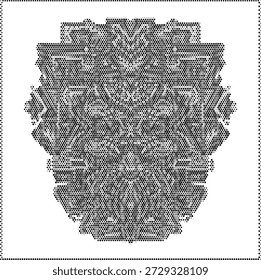 Patrón intrincado del ornamento del mandala en estilo del duotono del semitono para los diseños decorativos del fondo