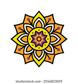 Intricate Mandala Pattern Art On White Background