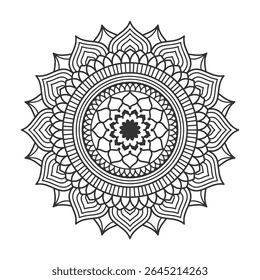 Padrão Mandala intrincado preto e branco ilustração de vetor decorativo