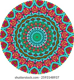 Intricate mandala pattern with concentric circles of detailed floral and geometric designs