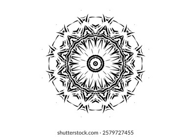 Intricate Mandala Pattern Featuring Central Star and Decorative Motifs	

